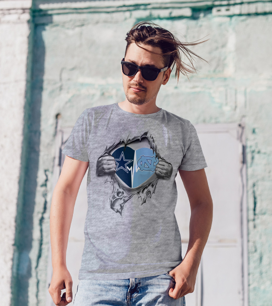 Cowboys Star And Tar Heels Heart In My Heart T-Shirt