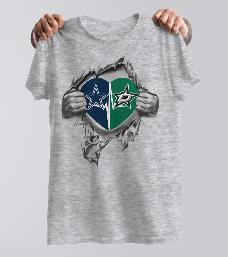 Dallas Cowboys And Stars Heart Tattoos United T-Shirt