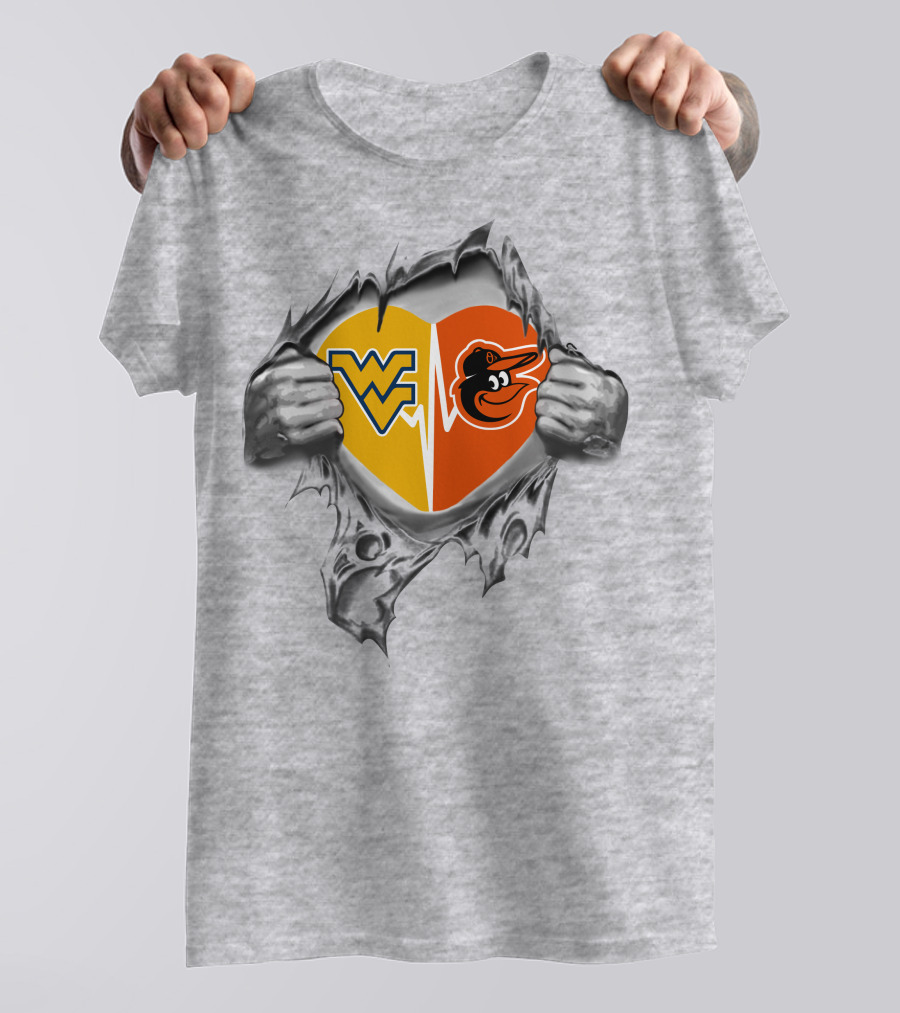 WV Orioles Hidden Heart Logo Mashup T-Shirt