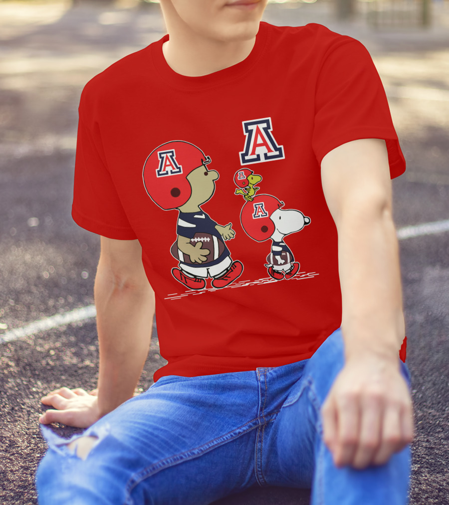 Arizona Wildcats Snoopy Football Team Peanuts Characters T-Shirt