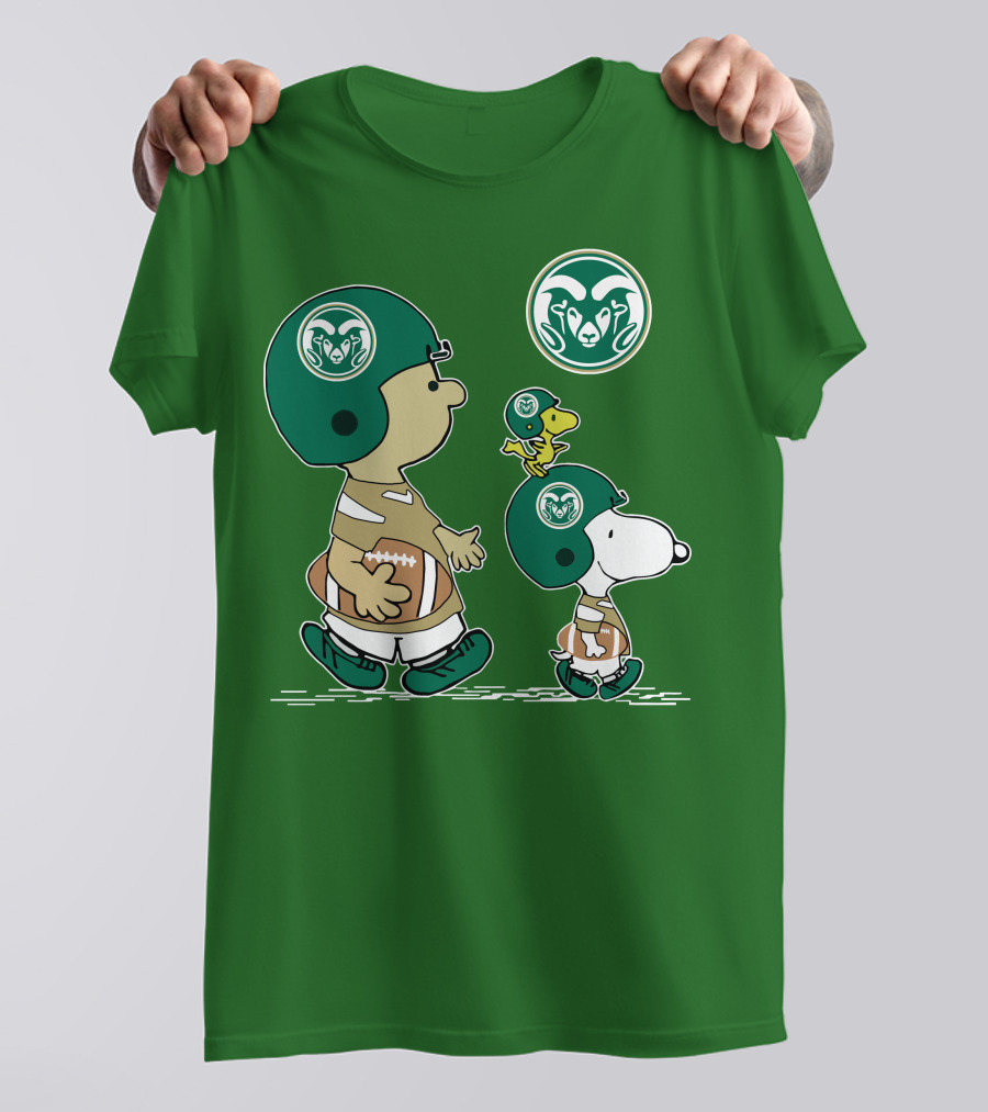 Colorado State Rams Peanuts Snoopy Football Team Characters T-Shirt