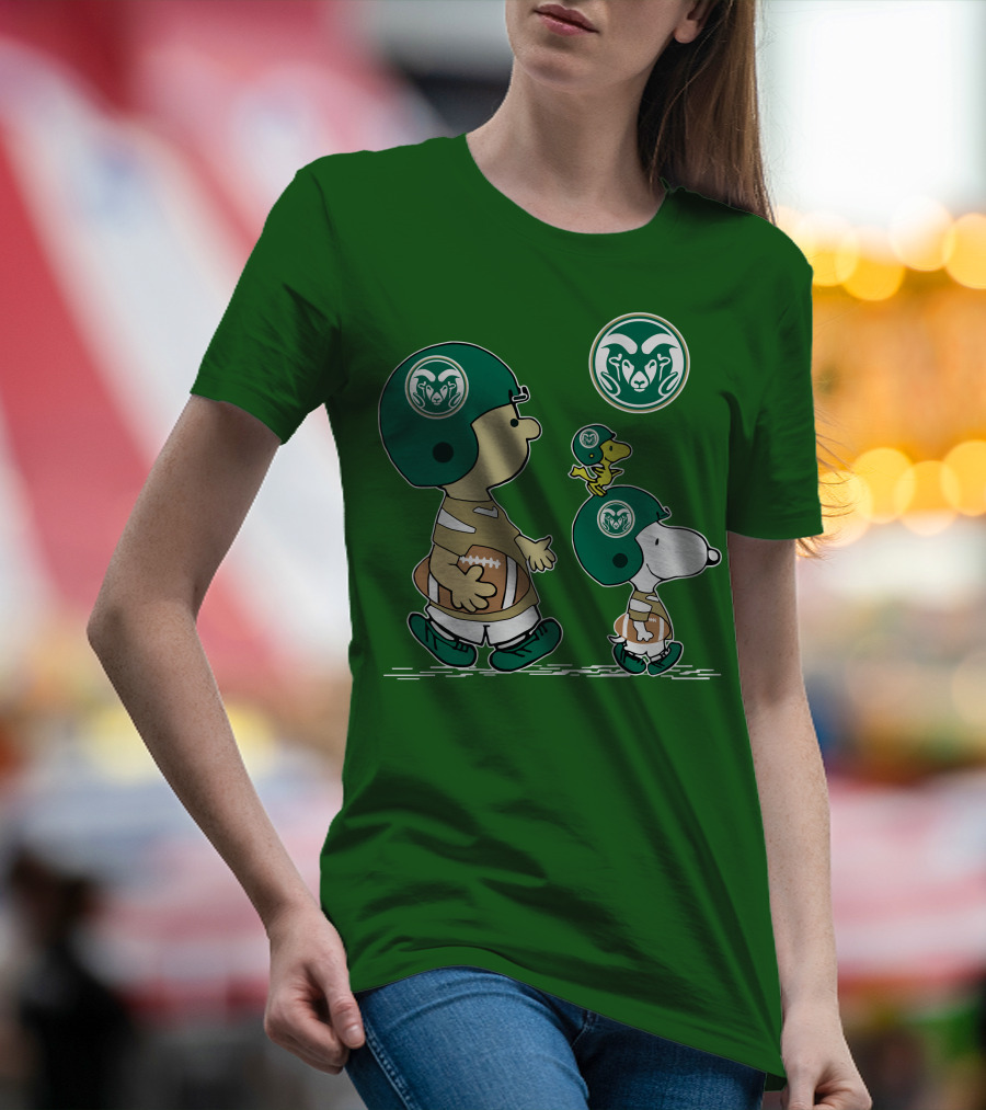 Colorado State Rams Peanuts Snoopy Football Team Characters T-Shirt