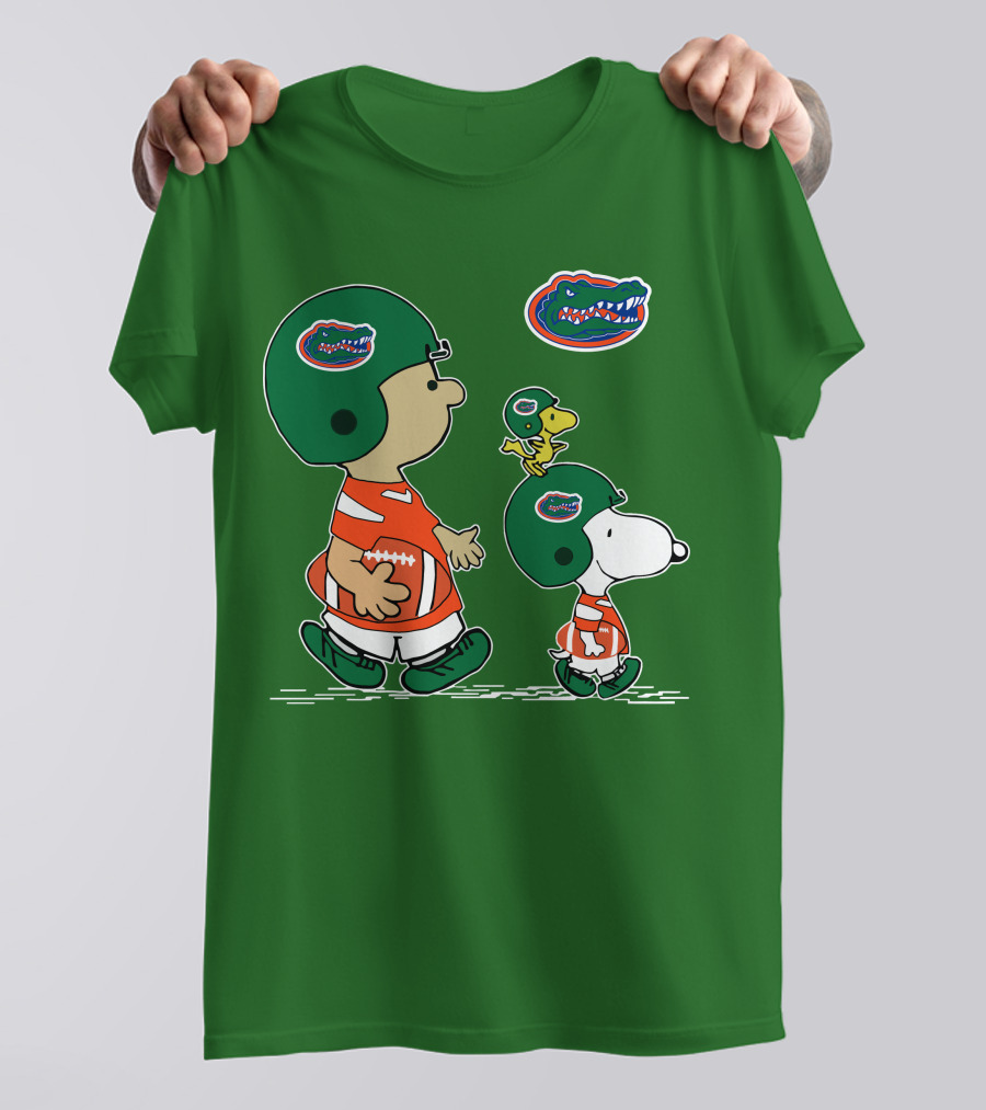 Florida Gators Snoopy And Woodstock Football Helmets T-Shirt