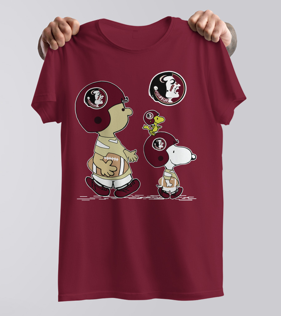FSU Seminoles Snoopy And Woodstock Football Helmet T-Shirt