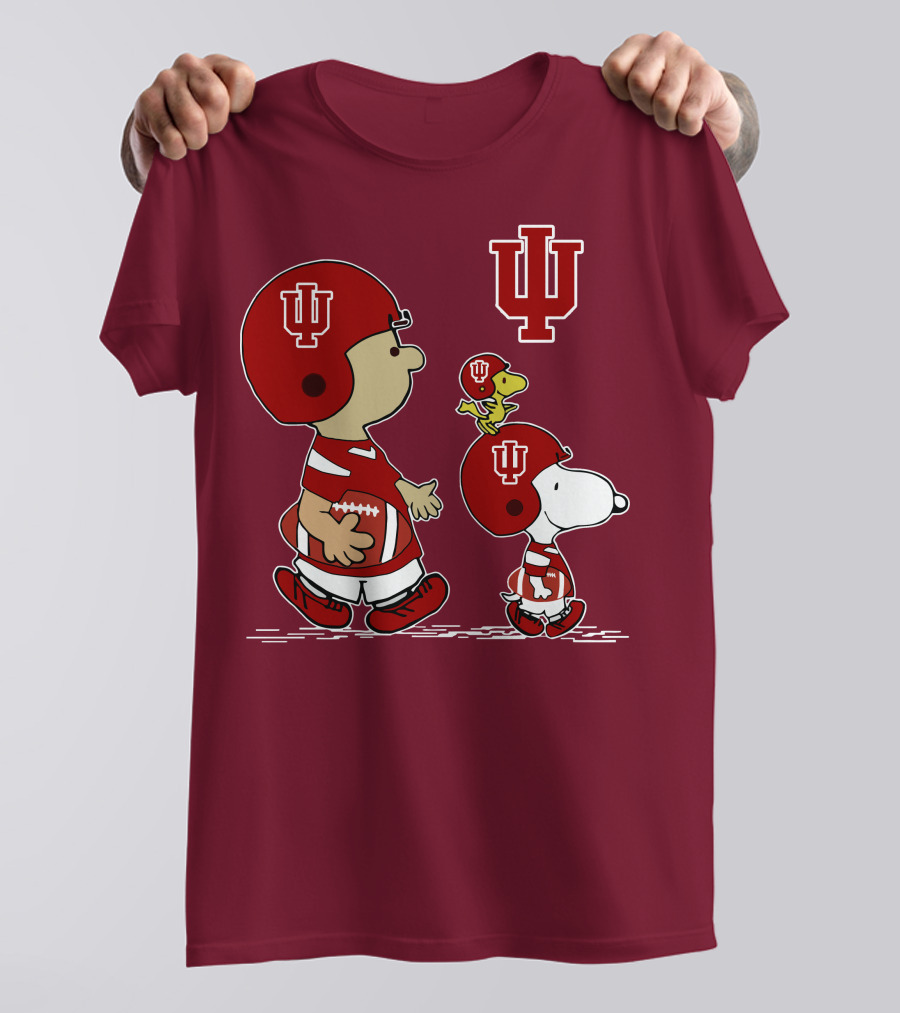 Indiana Hoosiers Snoopy And Woodstock Football Players T-Shirt