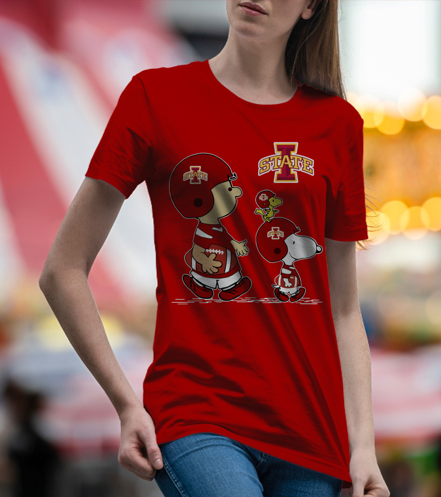 Iowa State Cyclones Snoopy Woodstock Football Peanuts Characters T-Shirt