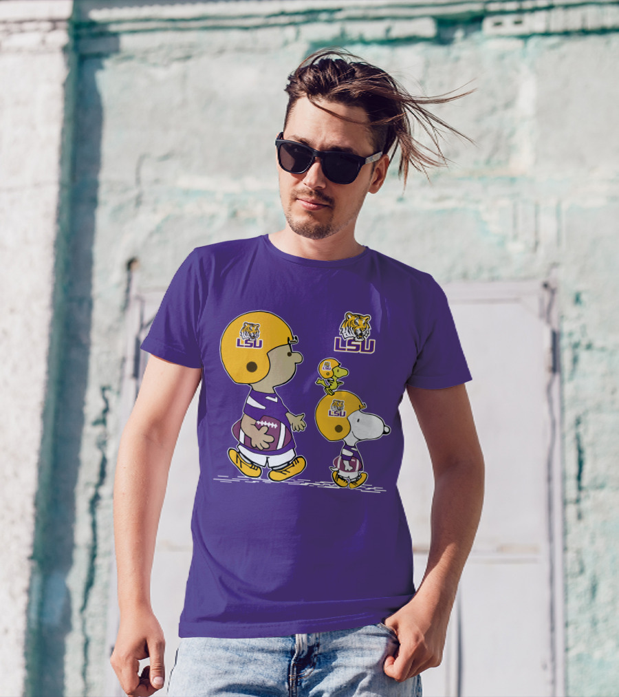 LSU Tigers Snoopy And Woodstock Football Adventure T-Shirt
