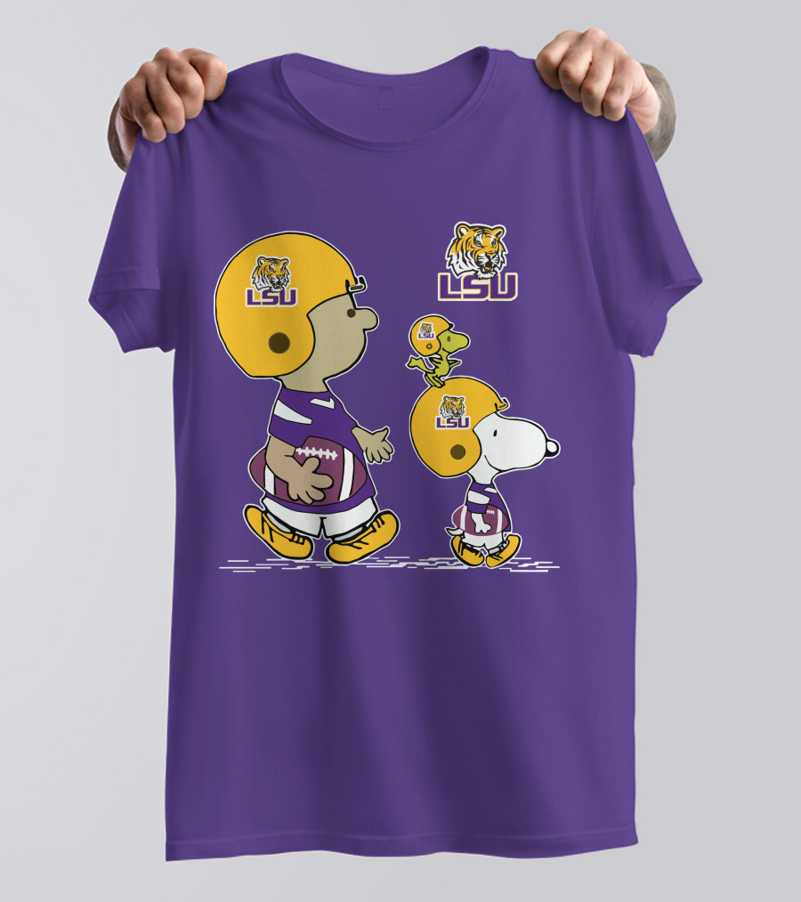 LSU Tigers Snoopy And Woodstock Football Adventure T-Shirt