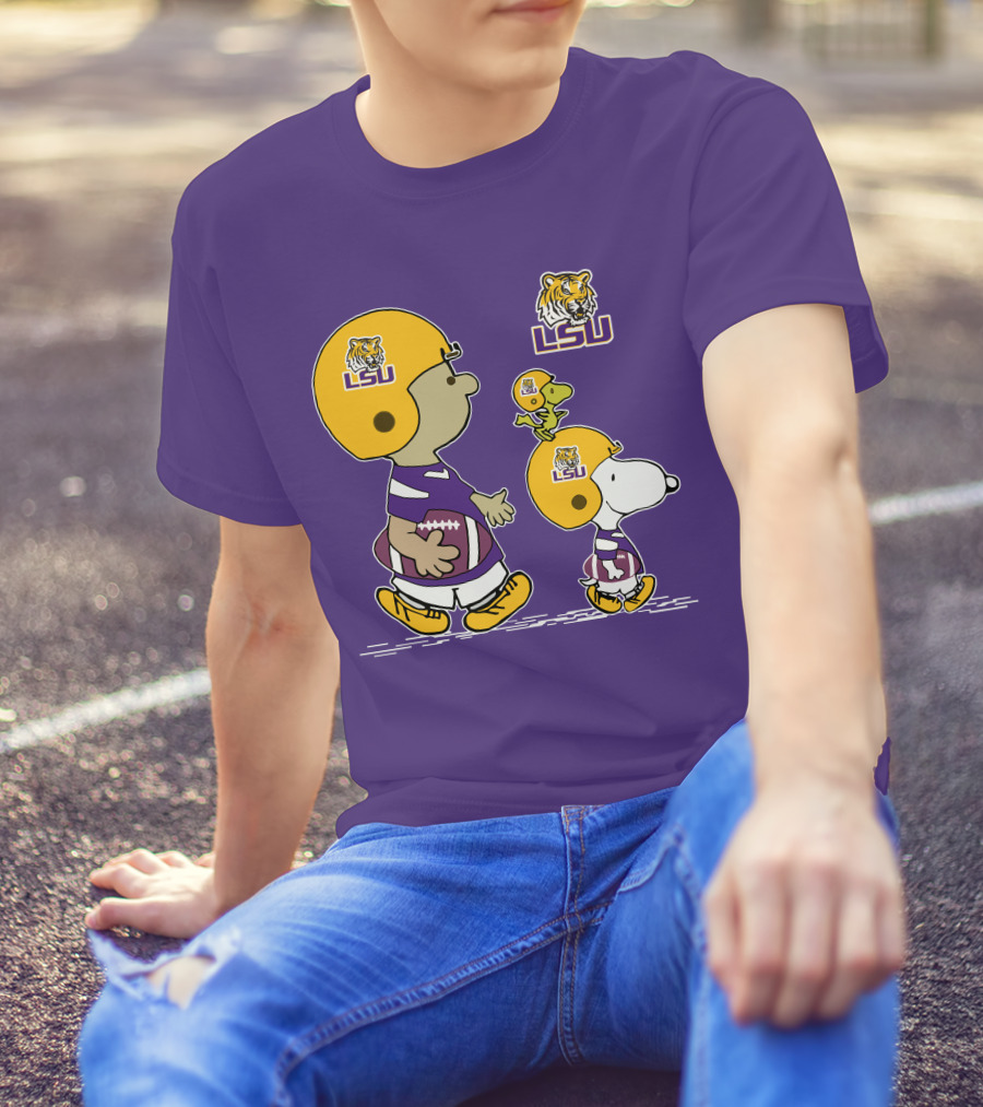 LSU Tigers Snoopy And Woodstock Football Adventure T-Shirt