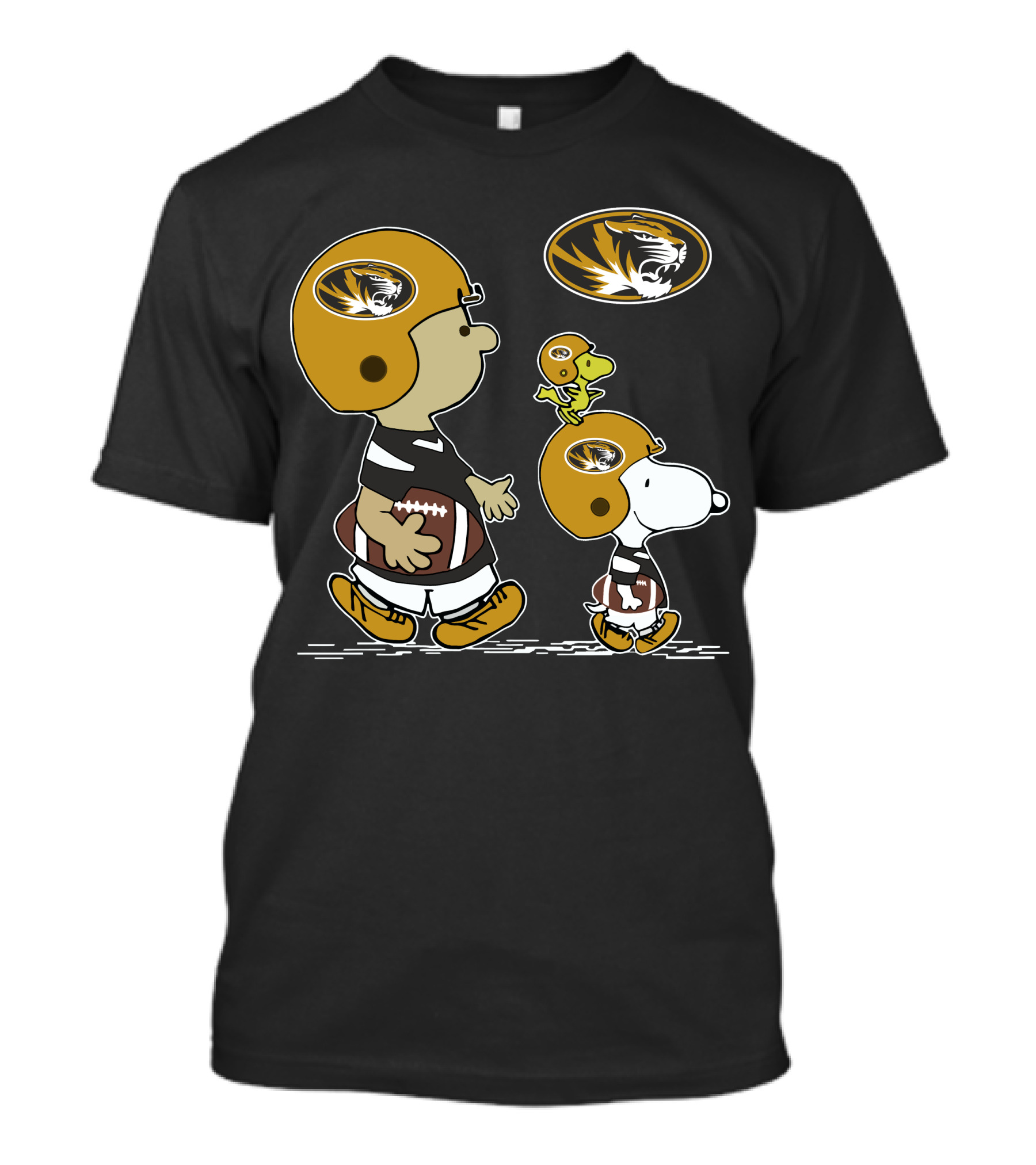 Missouri Tigers Football Snoopy And Woodstock Charlie Brown Helmets T-Shirt