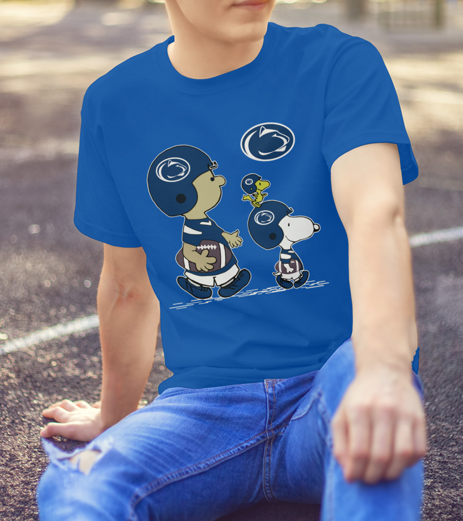 Penn State Snoopy Charlie Brown Woodstock Football T-Shirt