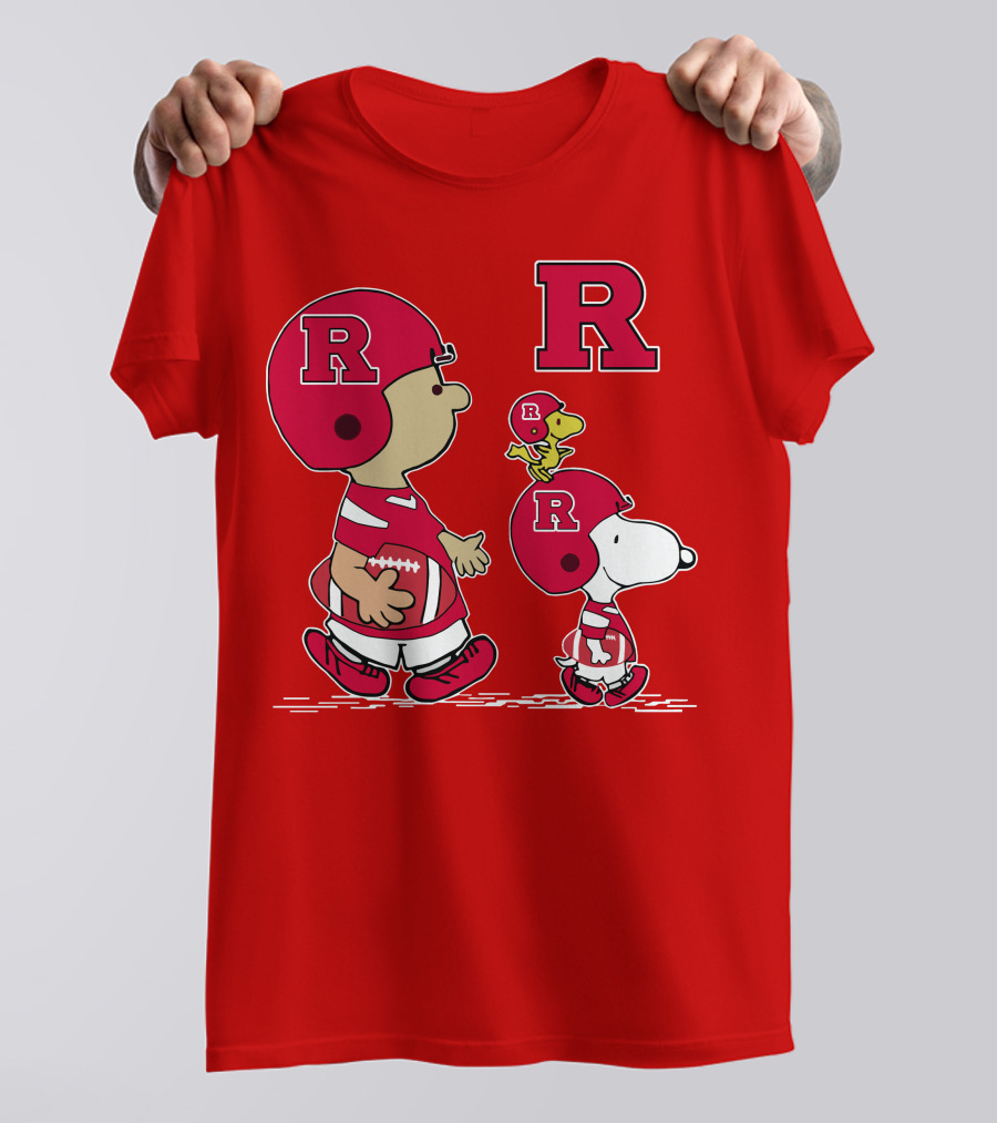 Rutgers Peanuts Snoopy Woodstock Football Helmet T-Shirt