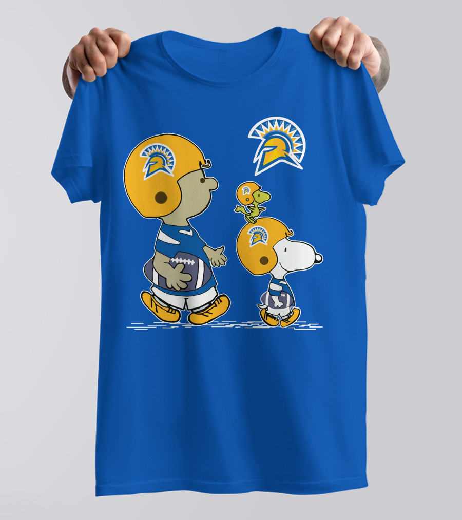 San Jose State Spartans Snoopy Football Peanuts Charlie Brown Woodstock T-Shirt