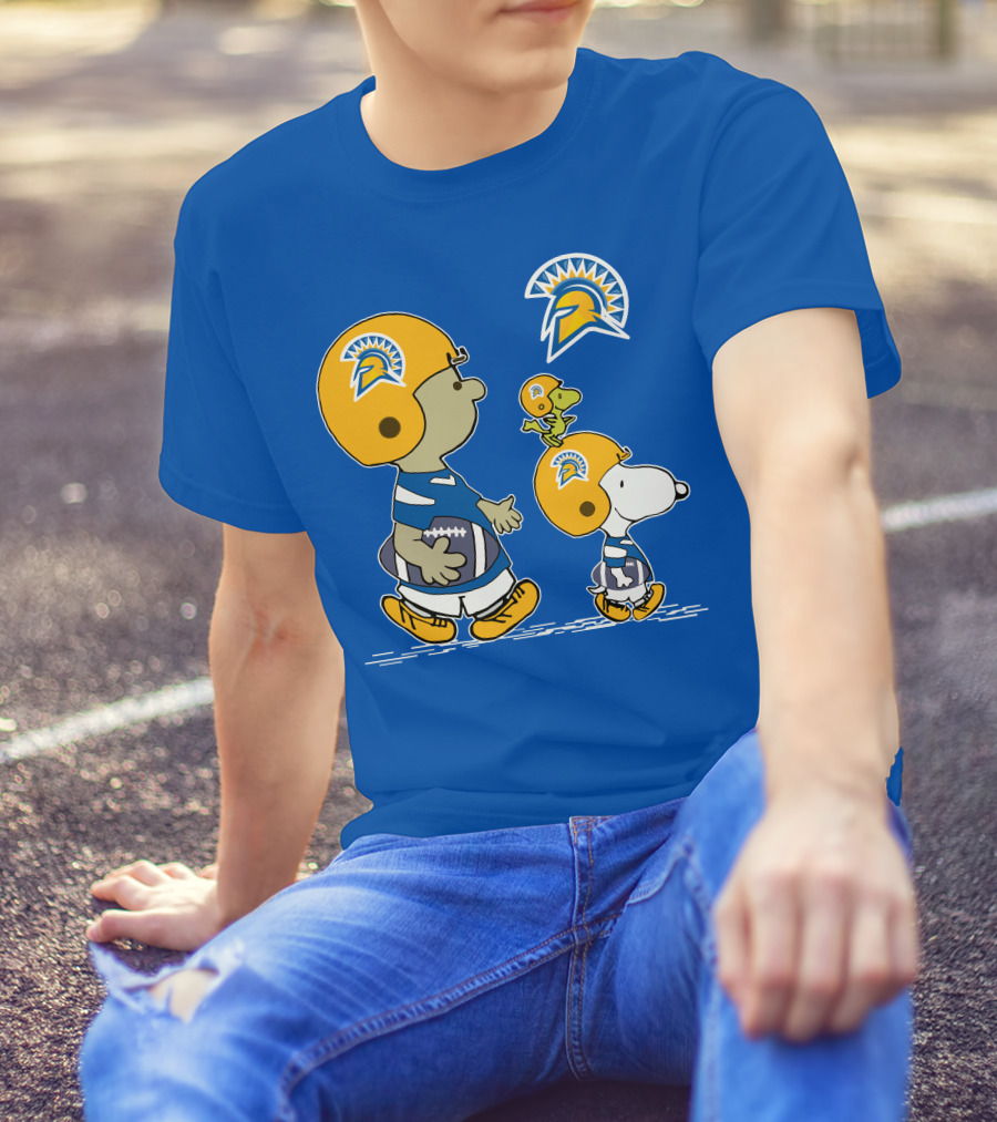 San Jose State Spartans Snoopy Football Peanuts Charlie Brown Woodstock T-Shirt
