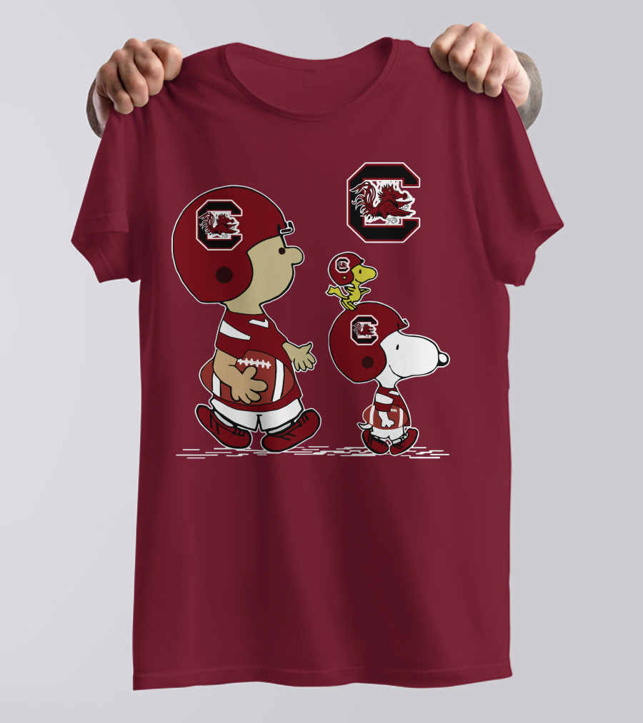 South Carolina Gamecocks Snoopy Football Peanuts Characters T-Shirt