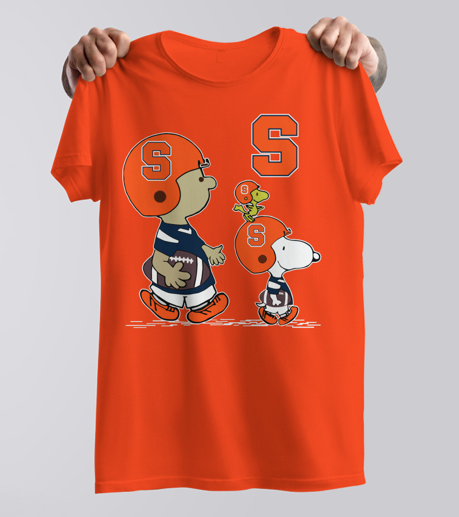 Syracuse Orange Snoopy Football Peanuts Characters T-Shirt