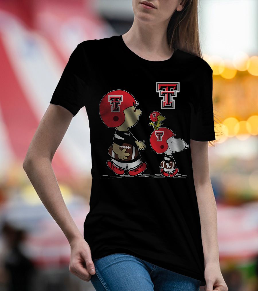 Texas Tech Peanuts Football Snoopy And Woodstock T-Shirt