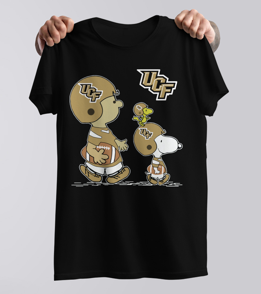 Ucf Peanuts Characters Snoopy Charlie Brown Woodstock Football T-Shirt
