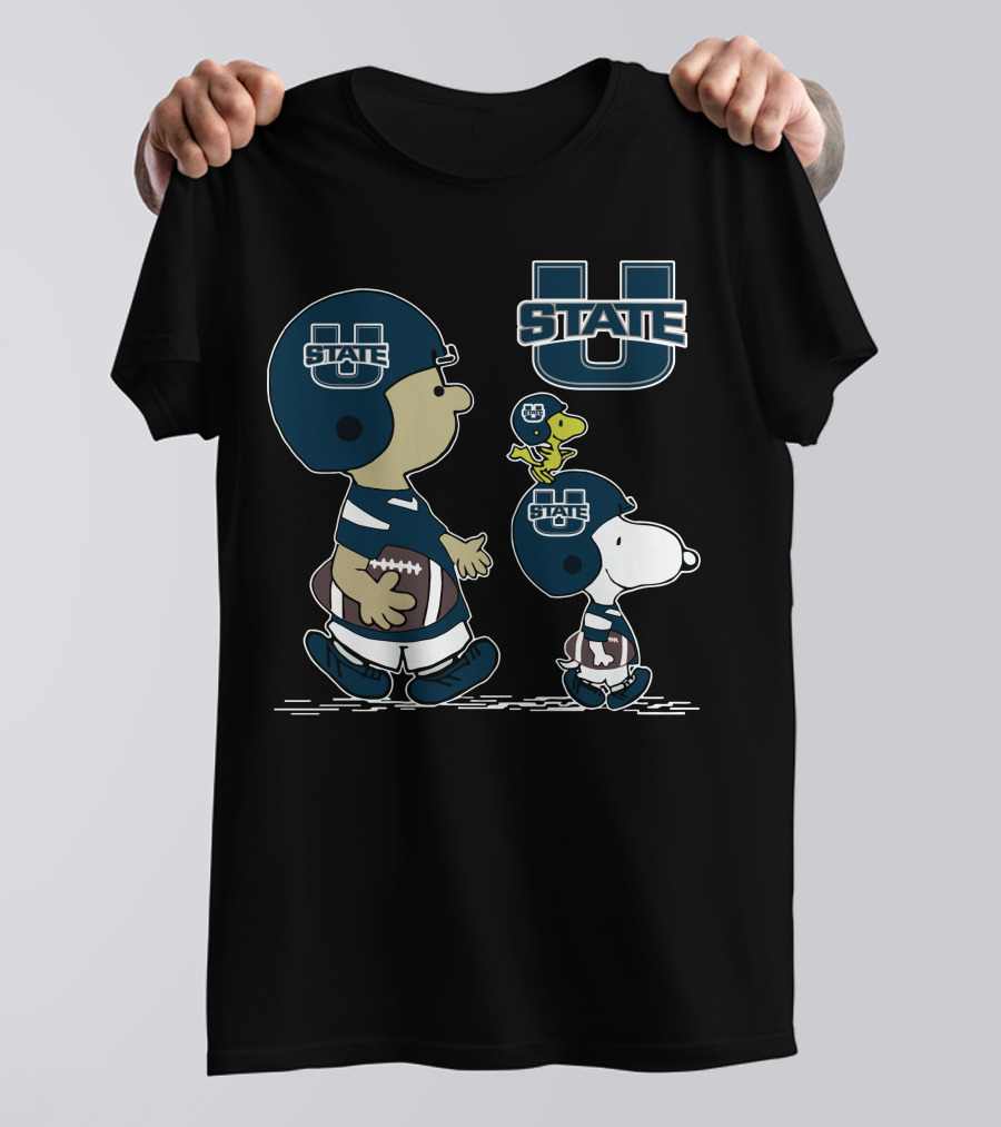 Utah State Snoopy Football Peanuts Characters T-Shirt