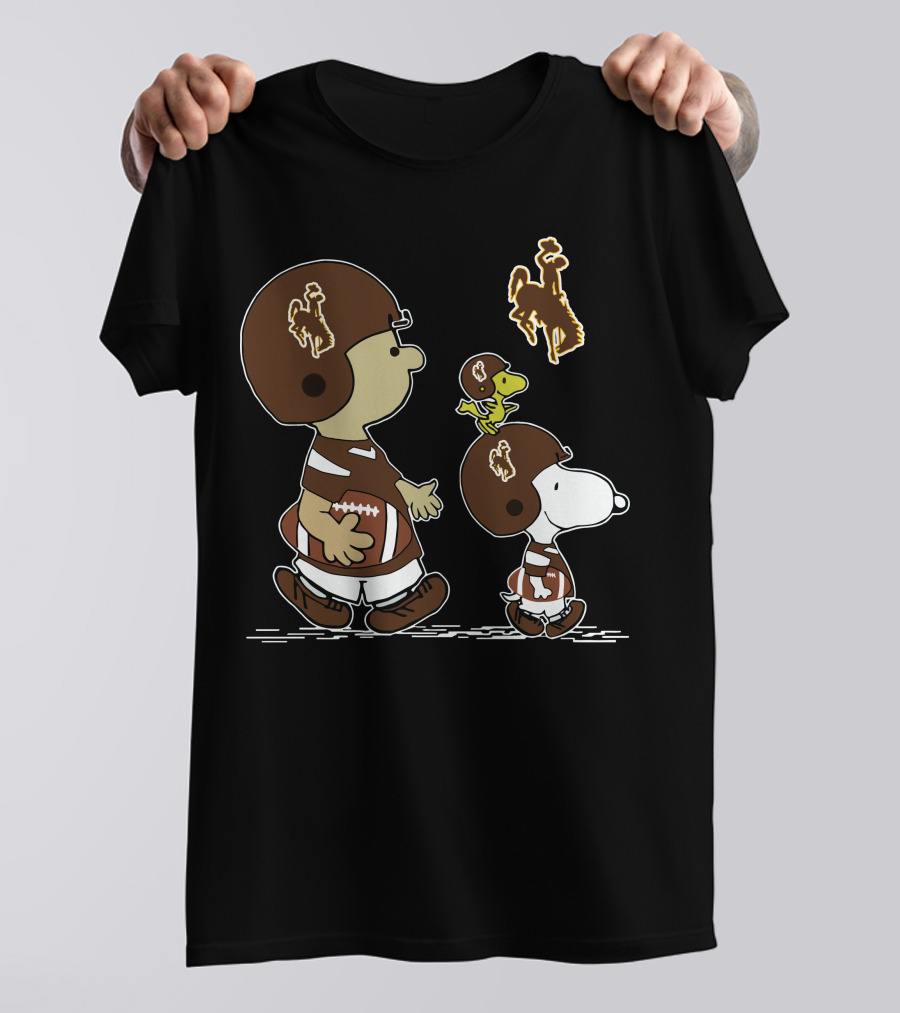 Wyoming Cowboys Peanuts Football Parody With Snoopy And Friends T-Shirt