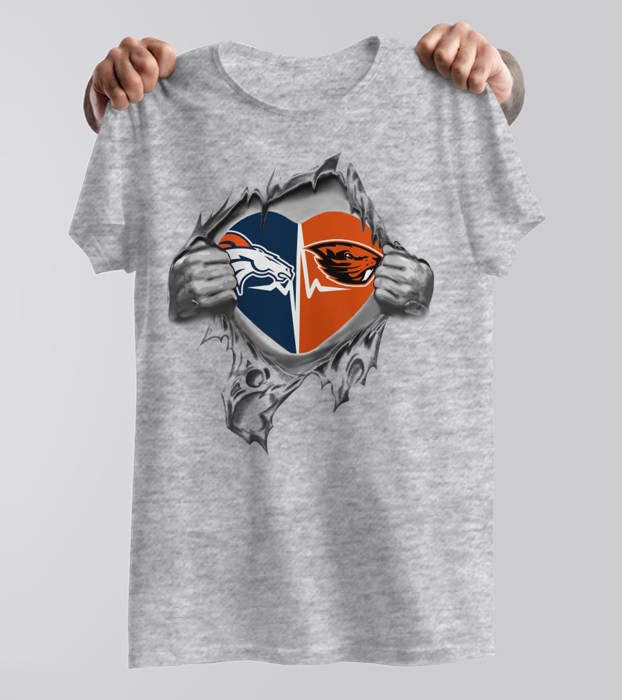 Broncos Beavers Heart Featuring Horse And Beaver T-Shirt