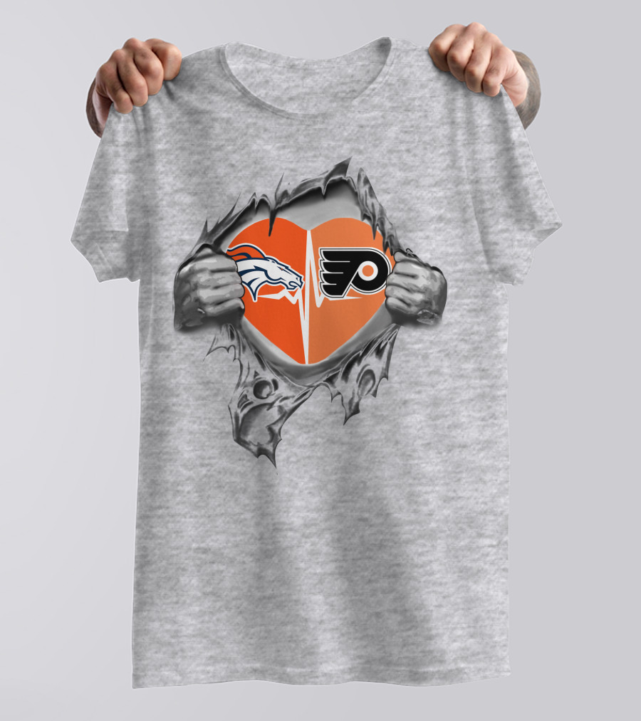 Broncos Flyers Heartbeat In My Heart T-Shirt