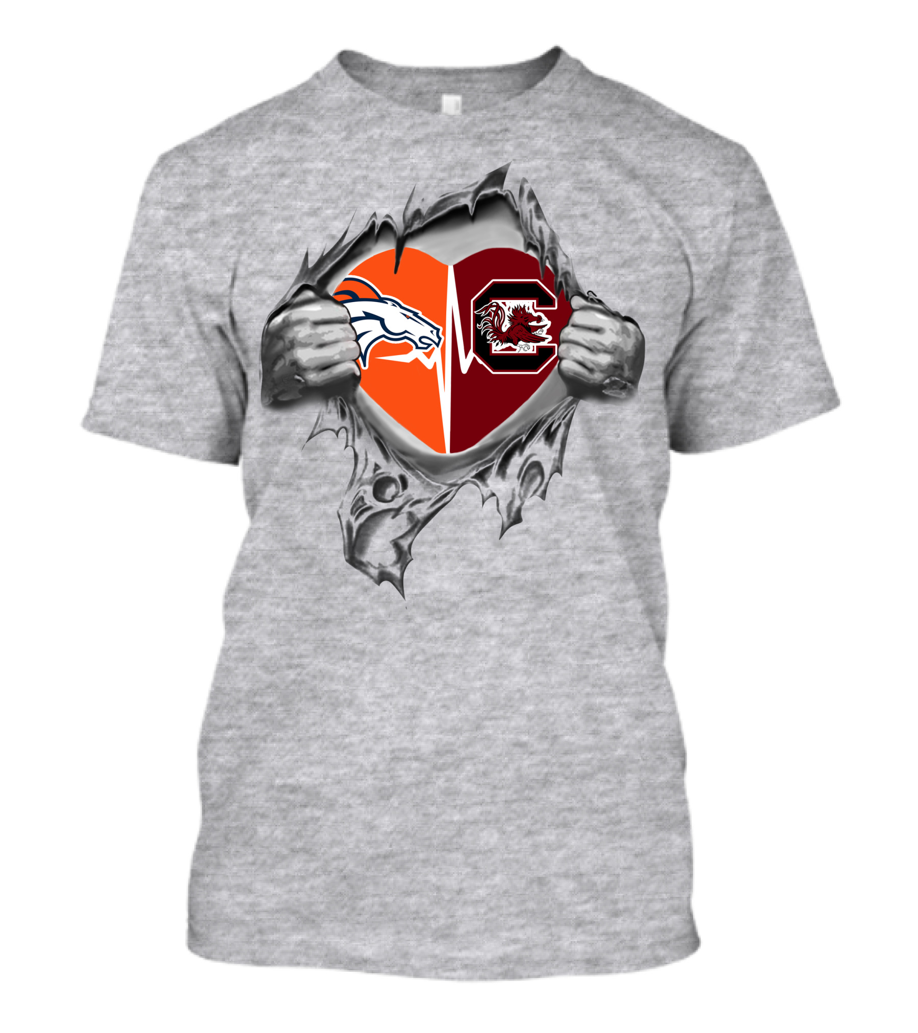 Broncos Gamecocks Heartbeat Inside Me T-Shirt