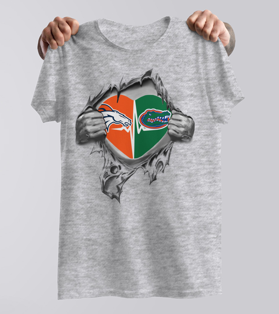 Broncos Gators Heartbeat Passion T-Shirt