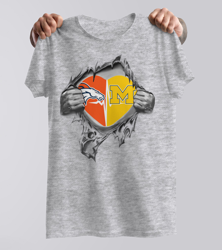 Broncos Michigan Heart Combined Loyalty T-Shirt
