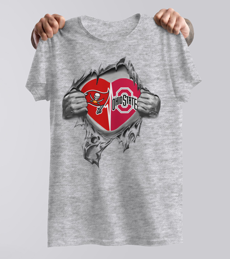Buccaneers Ohio State Heart Rip T-Shirt