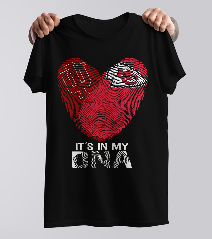 Indiana Hoosiers Chiefs Fingerprint Heart It's In My DNA T-Shirt