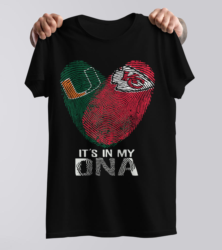 Miami Hurricanes Chiefs It's In My DNA Fingerprint T-Shirt