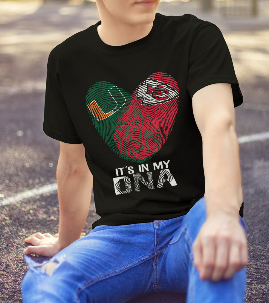 Miami Hurricanes Chiefs It's In My DNA Fingerprint T-Shirt