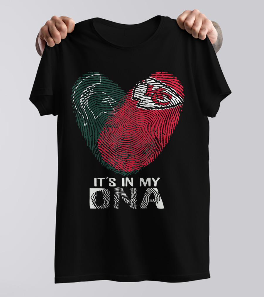 Michigan State Spartans And Chiefs Fingerprint It's In My DNA T-Shirt