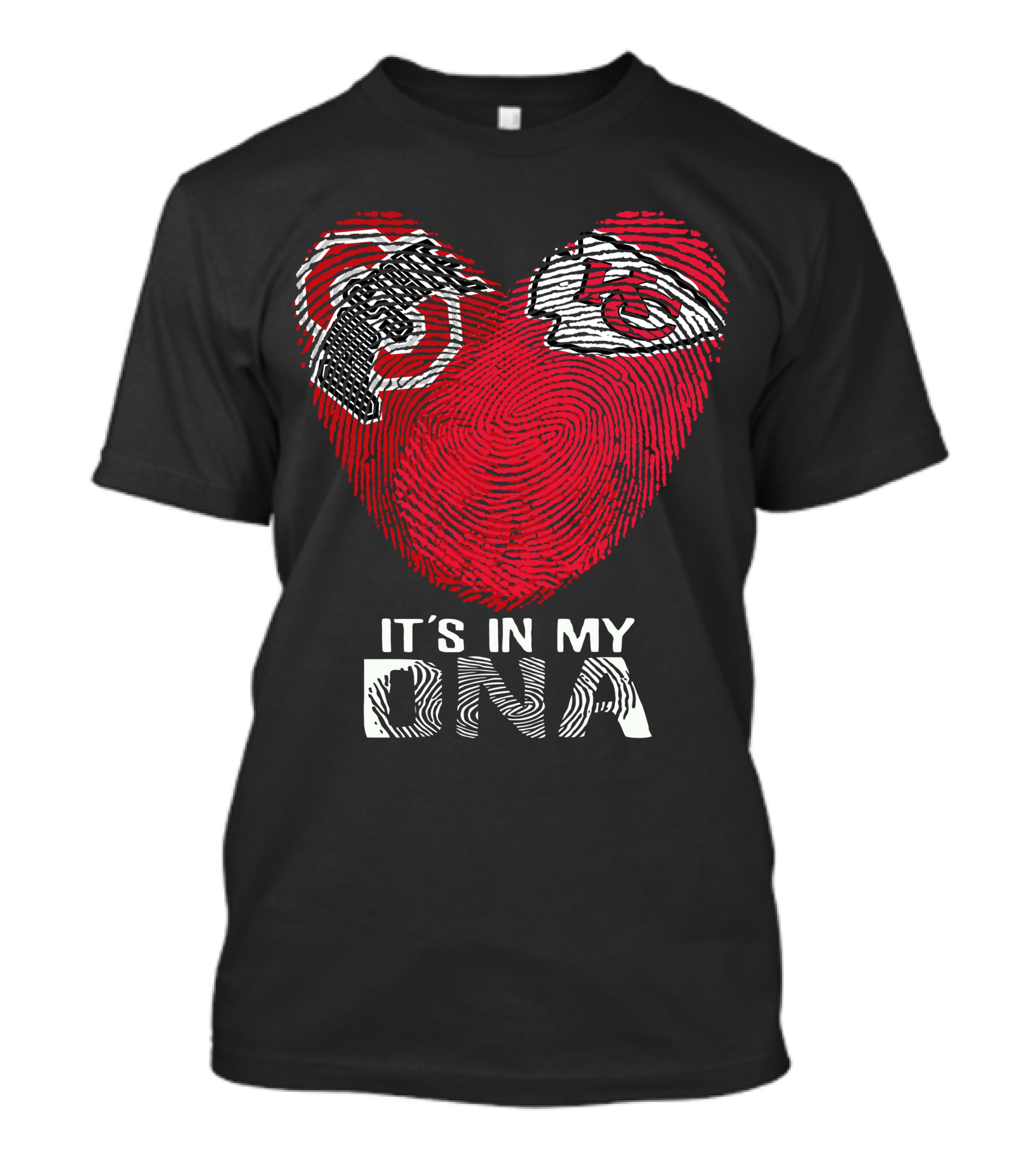 It's In My DNA Ohio State Chiefs Fingerprint Heart T-Shirt