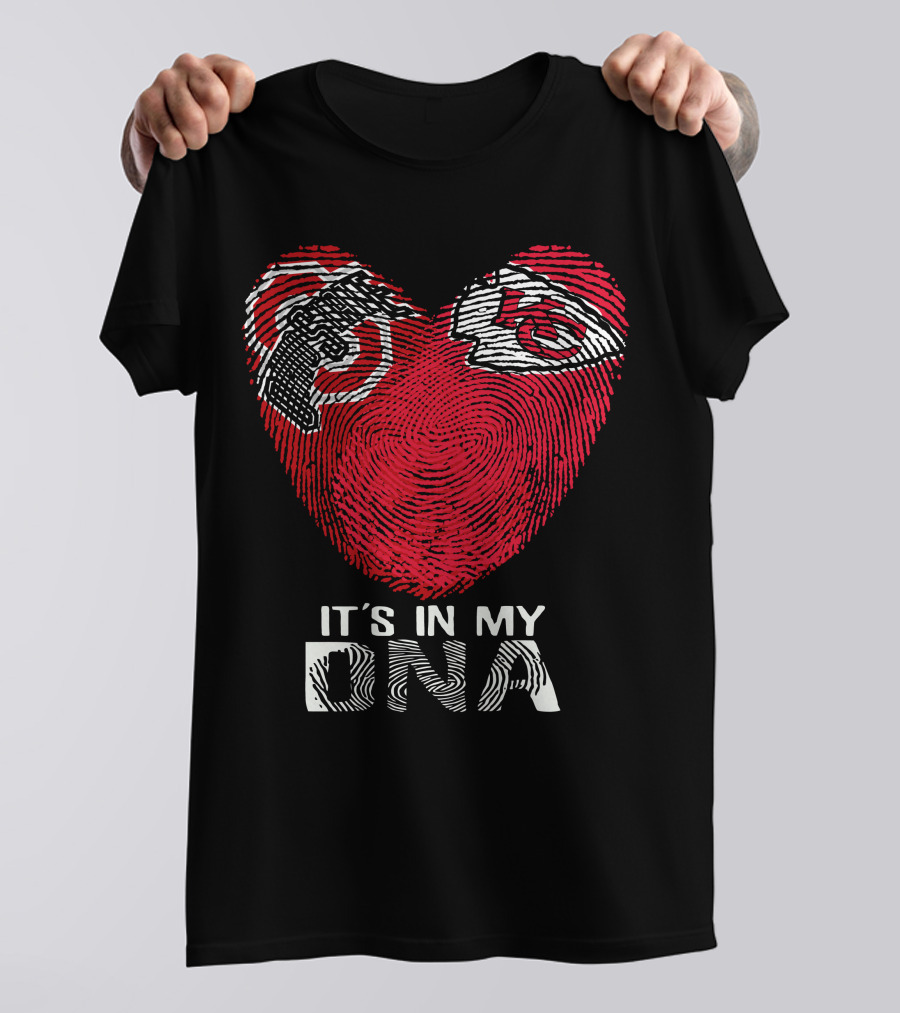 It's In My DNA Ohio State Chiefs Fingerprint Heart T-Shirt