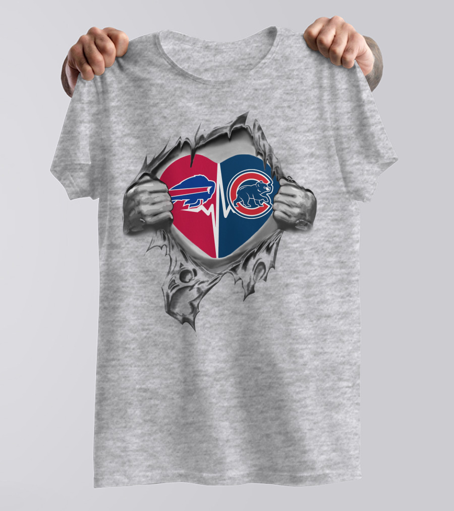 Bills Cubs Heart Logos Passion Connection T-Shirt