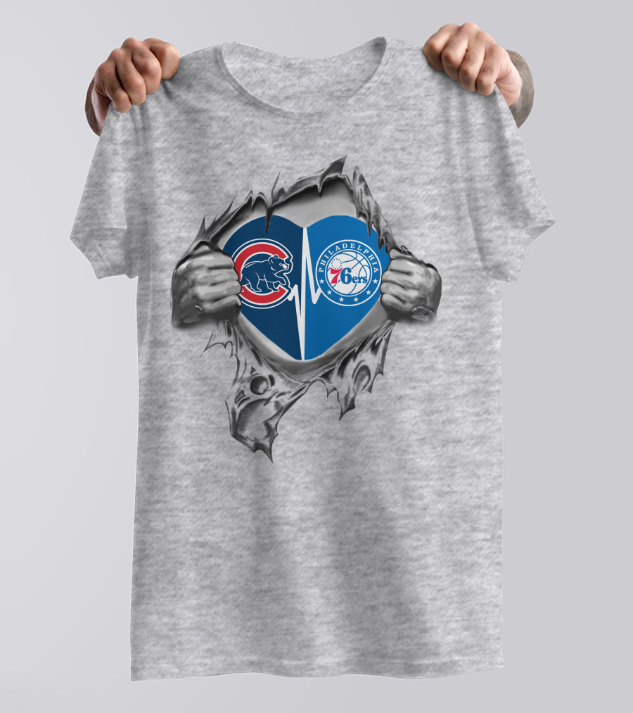 Cubs Philadelphia 76ers Heartfelt Passion T-Shirt