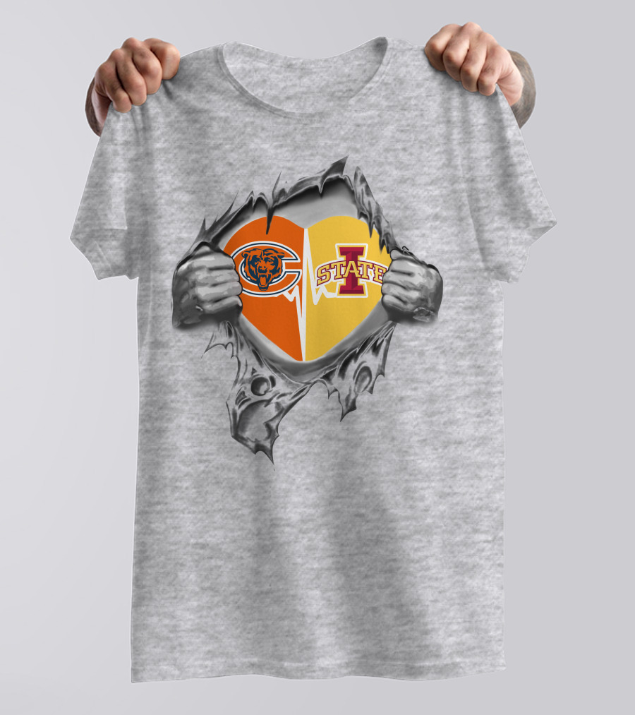 Bears Iowa State Heart Rip T-Shirt