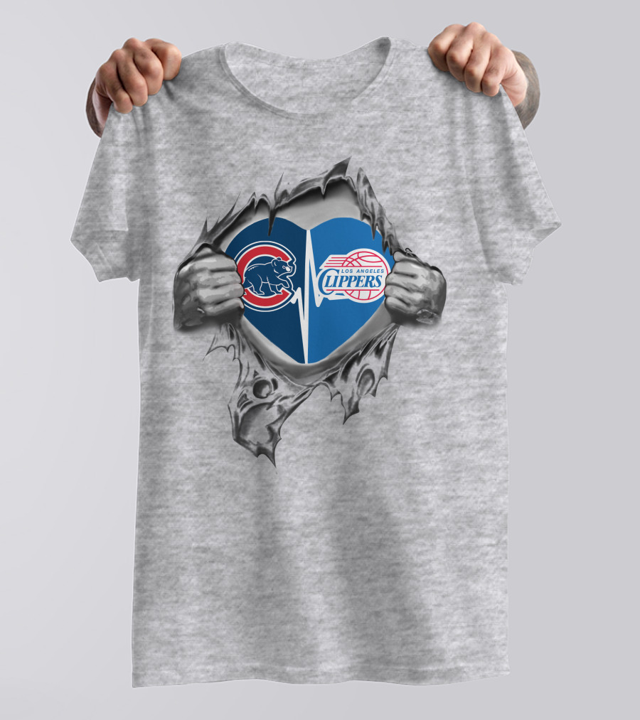 Cubs Clippers It's In My Heart Chicago Los Angeles Sports T-Shirt
