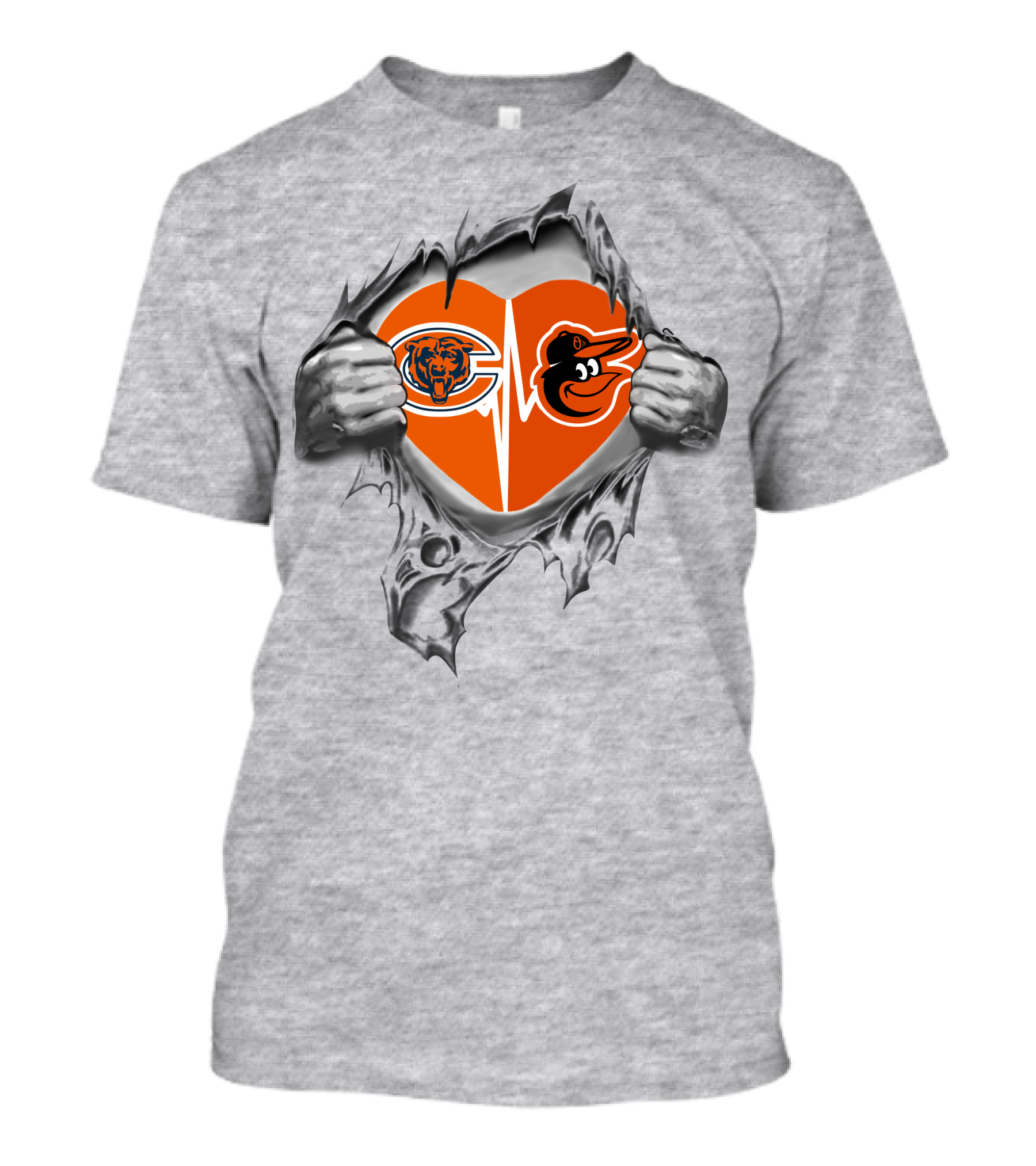 Bears Orioles Heart Logo Fan Passion T-Shirt