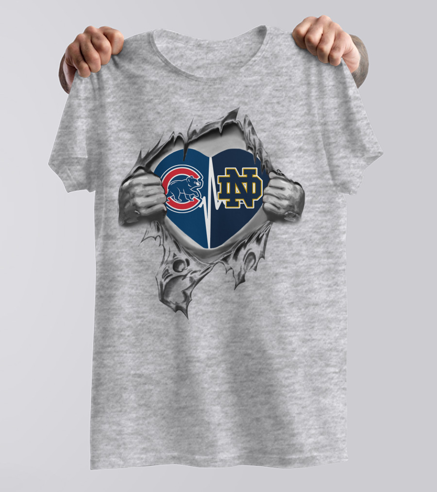 Cubs Notre Dame Heartbeat Rip T-Shirt