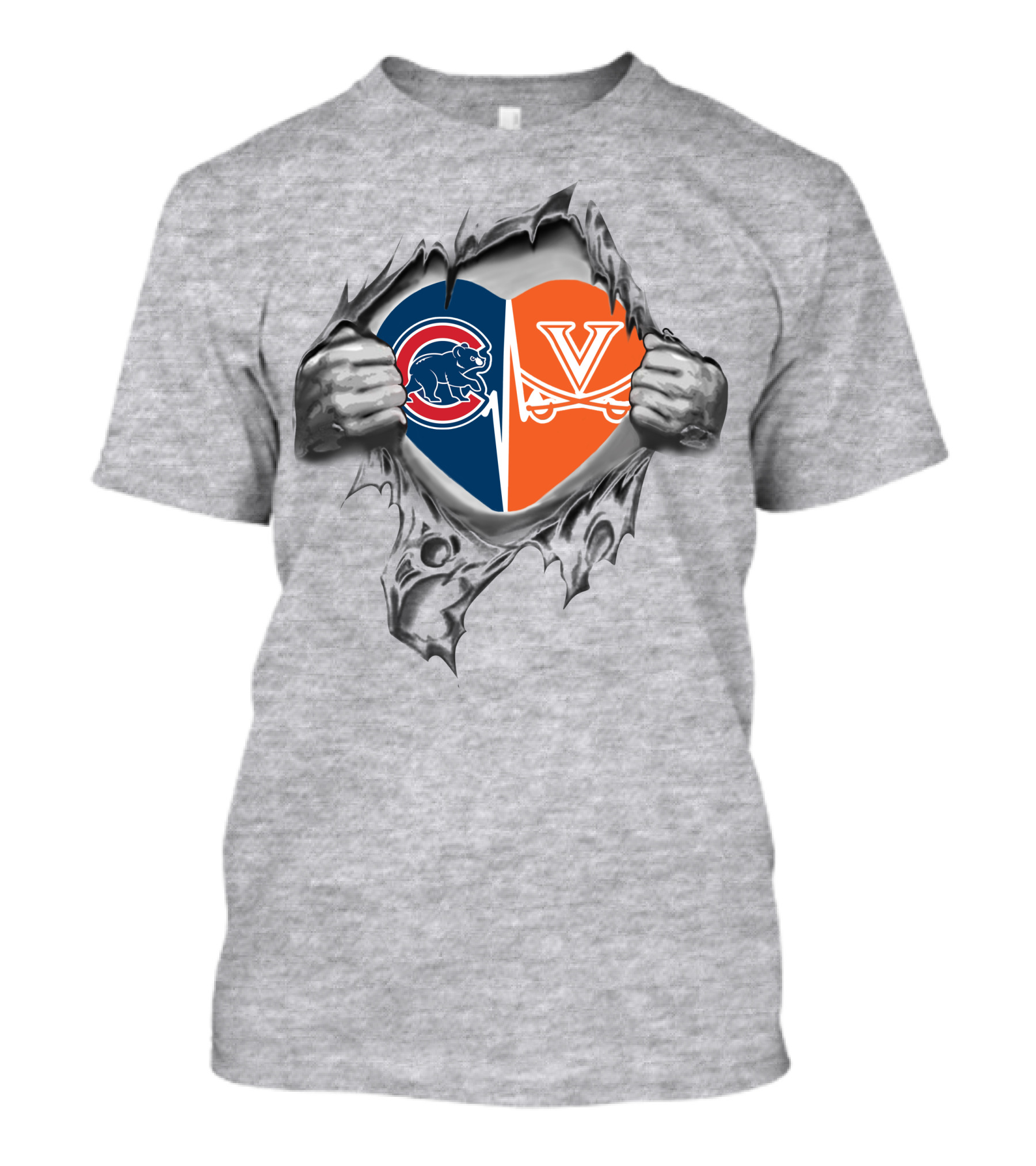 Cubs Virginia Cavaliers Heart T-Shirt