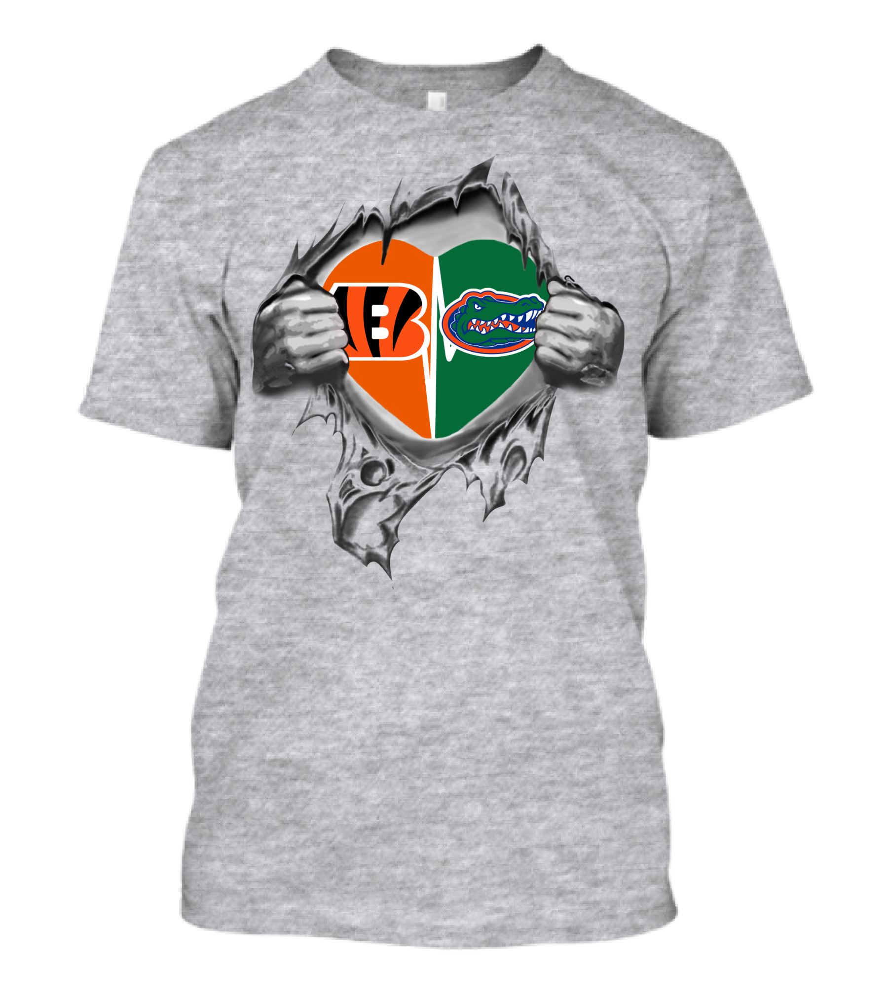 Cincinnati Bengals Florida Gators Heart Symbol Peel T-Shirt