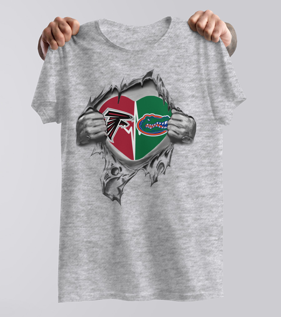 Atlanta Falcons Florida Gators Heart Logo Fusion T-Shirt