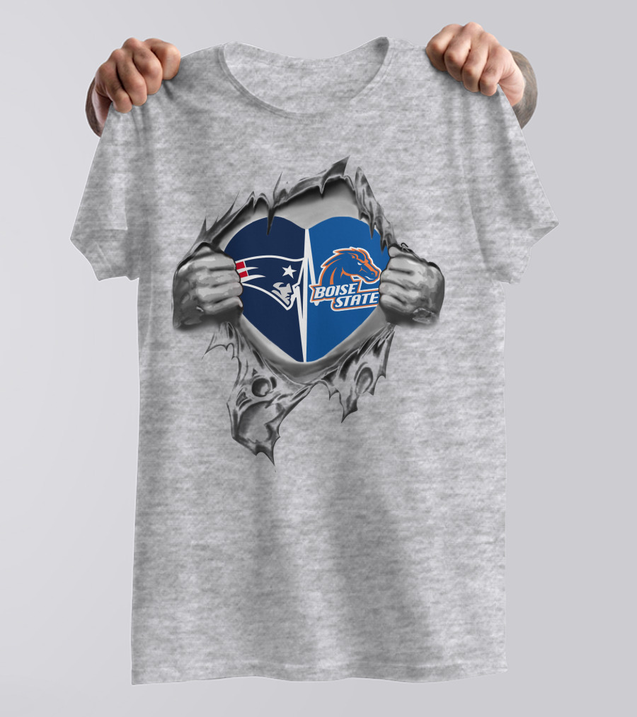 Patriots Boise State Heart Split T-Shirt