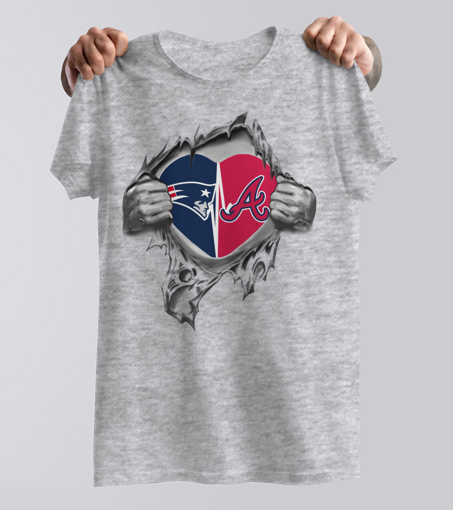 Patriots Braves It's In My Heart Football Baseball Fan Spirit T-Shirt