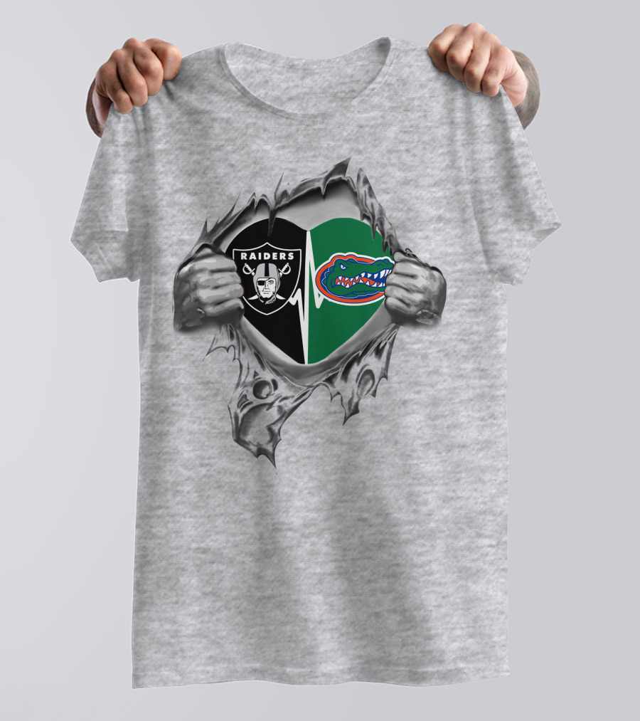 Raiders Gators Heartbeat Passion Loyalty And Pride T-Shirt
