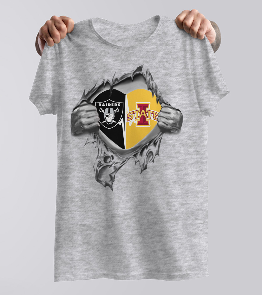 Raiders Iowa State Cyclones In My Heart Icons And Loyalty Fusion T-Shirt