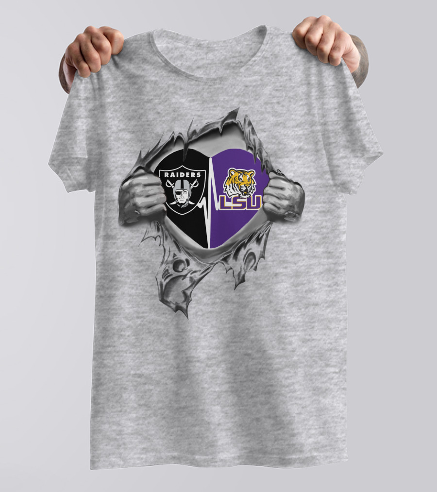 Raiders LSU Heartbeat Tiger T-Shirt